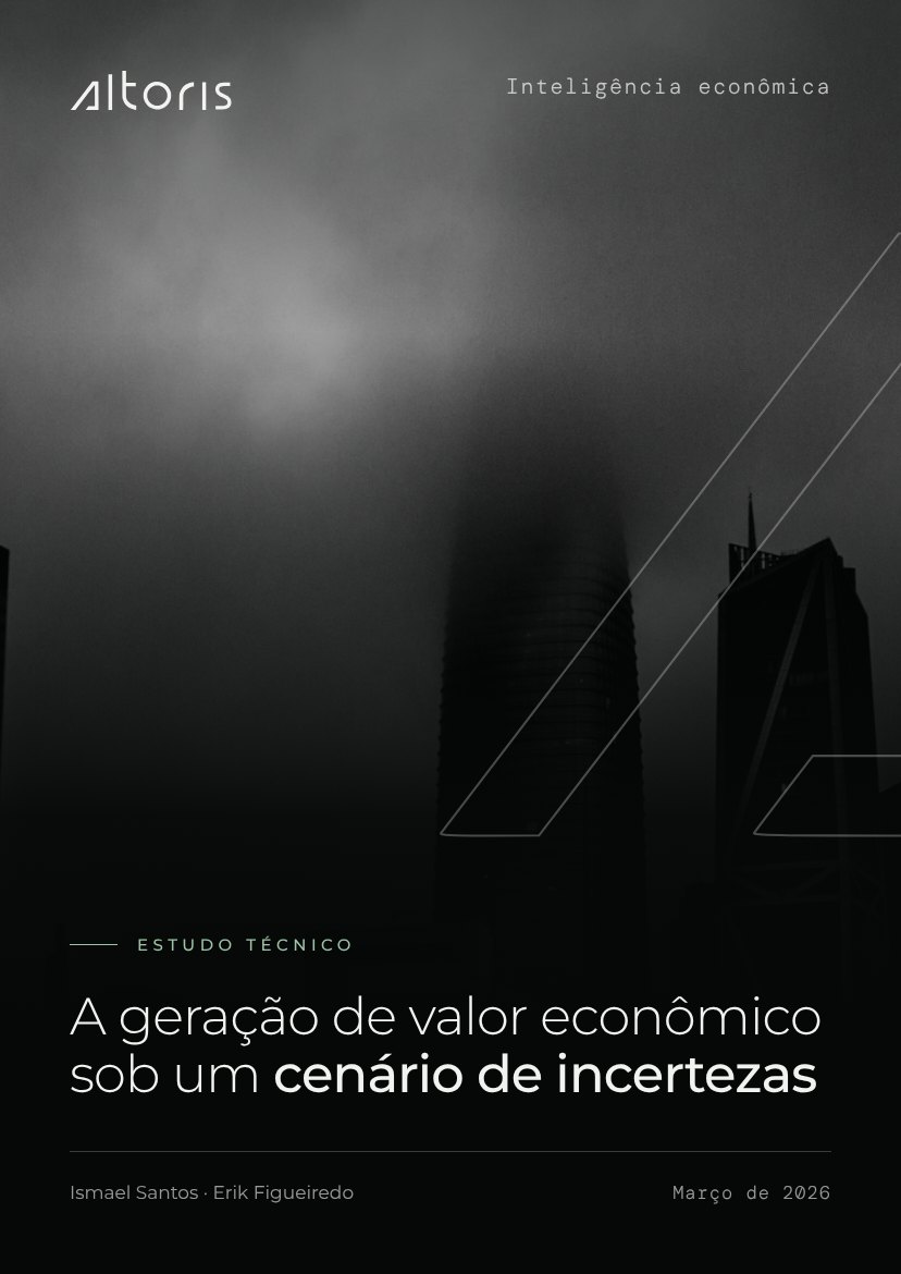 Capa do estudo A geração de valor econômico sob um cenário de incertezas